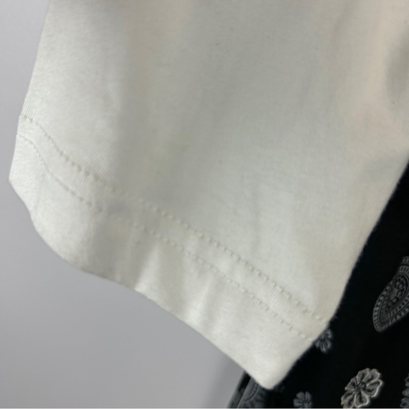 Leopards & Roses Mandala 3/4 Sleeves Black White Tunic Top Small - Picture 8 of 15